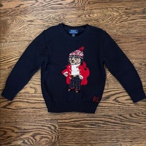 Polo by Ralph Lauren Navy Sweater with Bear Design